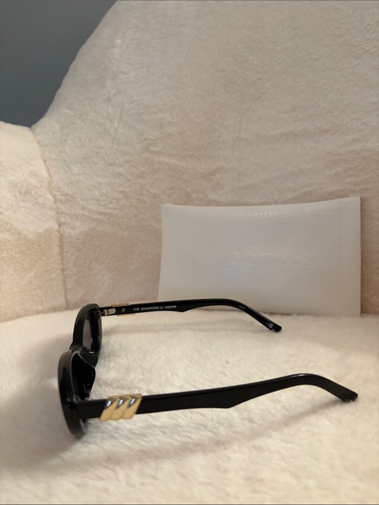 Le Specs Black Oval Sunglasses